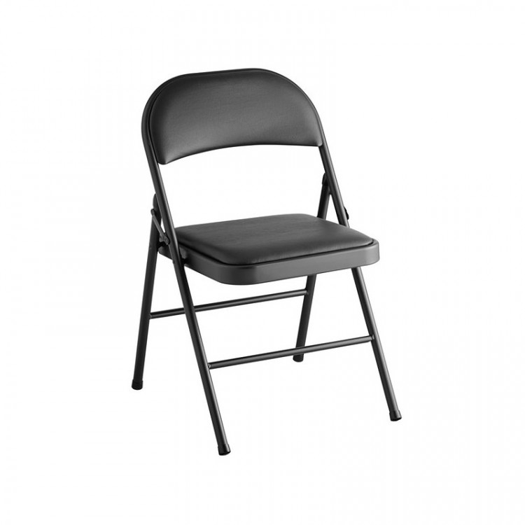 Black Metal Padded Folding Chair