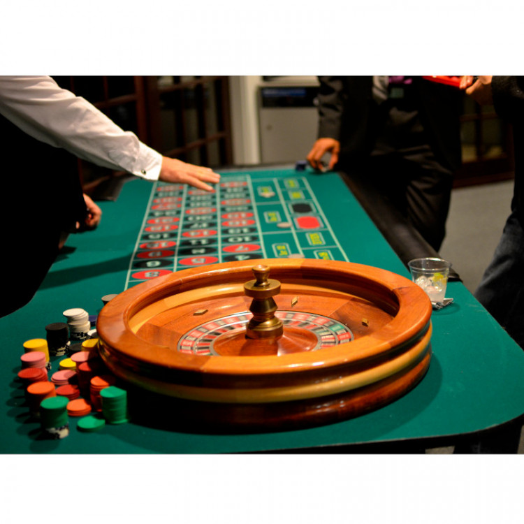 Roulette Table w/ Wooden Wheel