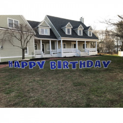 Blue Happy Birthday Yard Sign