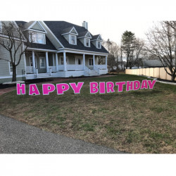 Pink Happy Birthday Yard Sign